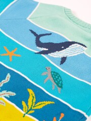 Frugi Blue Underwater Sea Scene Knitted Cardigan - Image 3 of 5
