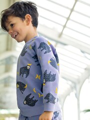 Frugi Purple Organic Cotton Gorilla Print Sweat Top - Image 1 of 4