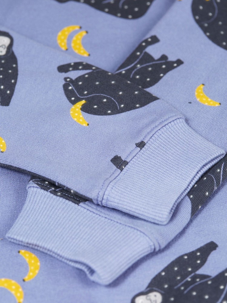 Frugi Purple Organic Cotton Gorilla Print Sweat Top - Image 4 of 4