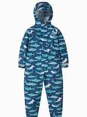 Frugi Blue Waterproof Tropical Sea Print Rain or Shine Suit - Image 1 of 6