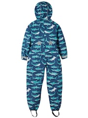 Frugi Blue Waterproof Tropical Sea Print Rain or Shine Suit - Image 2 of 6