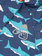 Frugi Blue Waterproof Tropical Sea Print Rain or Shine Suit - Image 3 of 6
