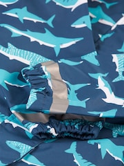 Frugi Blue Waterproof Tropical Sea Print Rain or Shine Suit - Image 4 of 6