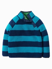 Frugi Blue Stripe Reversible Snuggle Fleece - Image 2 of 5