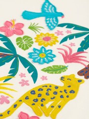 Frugi Organic Cotton Jungle Print Long Sleeve Raglan White Top - Image 5 of 5