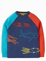 Frugi Navy Sea Animal Raglan Long Sleeve Top - Image 2 of 4