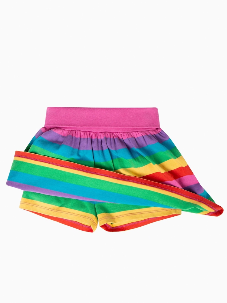 Frugi Multi Rainbow Stripe Spring Skort - Image 2 of 2