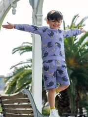 Frugi Purple Organic Cotton Samson Printed Shorts - Image 1 of 4
