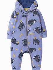 Frugi Purple Organic Cotton Gorilla Print All-In-One - Image 1 of 4