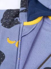 Frugi Purple Organic Cotton Gorilla Print All-In-One - Image 3 of 4