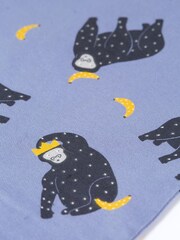 Frugi Purple Organic Cotton Gorilla Print All-In-One - Image 4 of 4