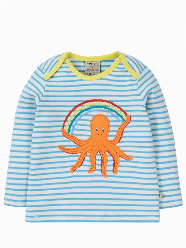 Frugi Blue Stripe Octopus Applique Top - Image 2 of 4