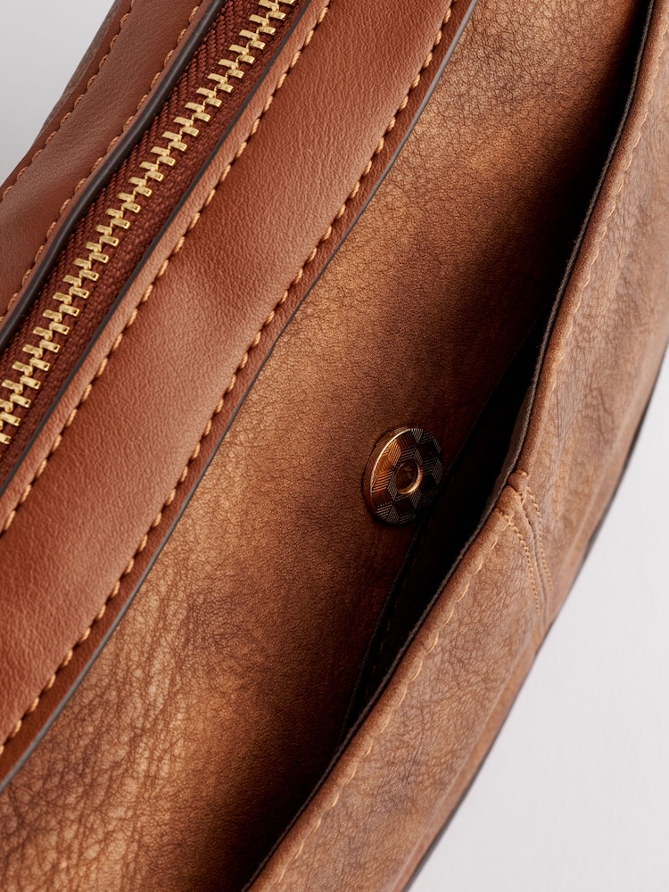 Tan Brown Cross-Body Saddle Bag - Image 13 of 13