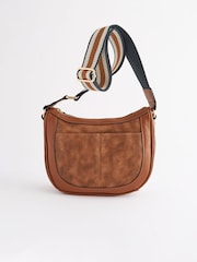Tan Brown Cross-Body Saddle Bag - Image 8 of 13