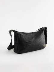 Black Leather Pocket Shoulder Bag - Image 7 of 10