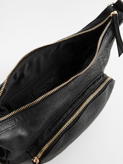 Black Leather Pocket Shoulder Bag - Image 9 of 10