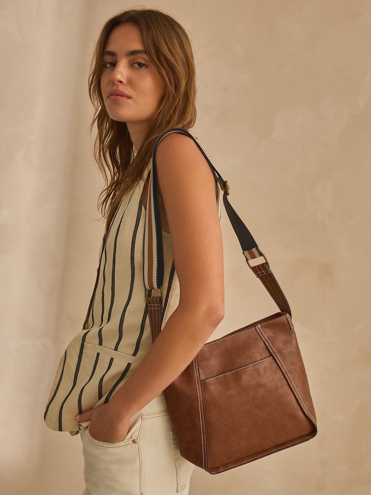 Tan Brown Casual Messenger Bag - Image 2 of 11