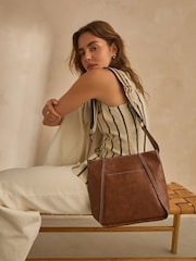 Tan Brown Casual Messenger Bag - Image 3 of 11