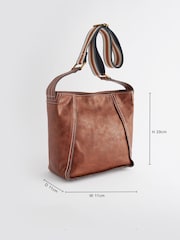 Tan Brown Casual Messenger Bag - Image 4 of 11