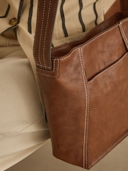 Tan Brown Casual Messenger Bag - Image 5 of 11