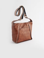 Tan Brown Casual Messenger Bag - Image 8 of 11