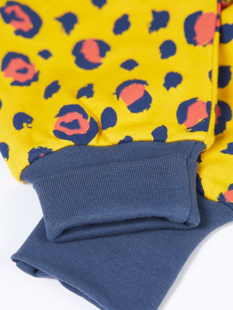 Frugi Yellow Animal Print Joggers - Image 2 of 3