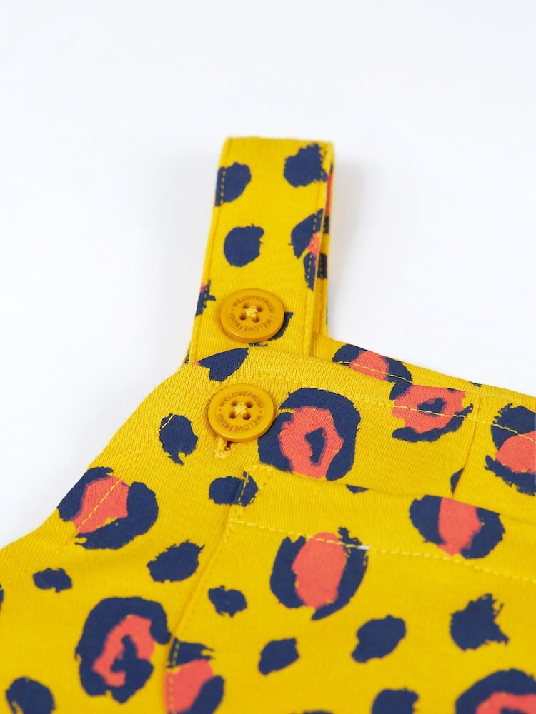 Frugi Yellow Animal Print  Dungarees - Image 2 of 4