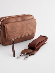 Tan Brown Utility Wash Cross-Body Bag - Image 11 of 11