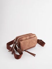 Tan Brown Utility Wash Cross-Body Bag - Image 4 of 11