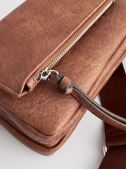 Tan Brown Utility Wash Cross-Body Bag - Image 7 of 11
