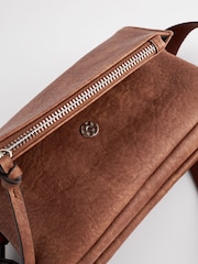 Tan Brown Utility Wash Cross-Body Bag - Image 8 of 11