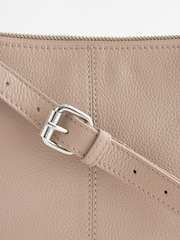 Taupe Leather Pocket Messenger Bag - Image 8 of 8