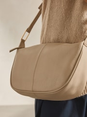 Taupe Leather Sling Bag - Image 3 of 8