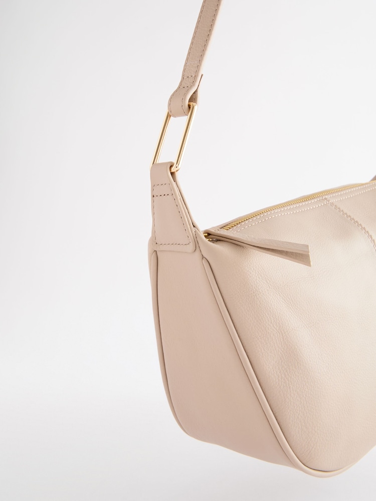 Taupe Leather Sling Bag - Image 8 of 8