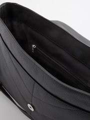 Black Leather Quilted Shoulder Bag - Image 9 of 9