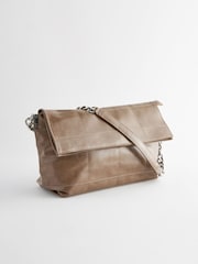 Taupe Brown Chain Shoulder Bag - Image 5 of 9