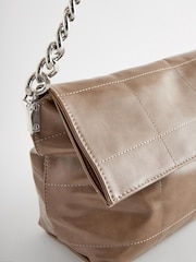Taupe Brown Chain Shoulder Bag - Image 9 of 9