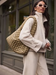 Khaki Green Padded Shoulder Bag - Image 3 of 5