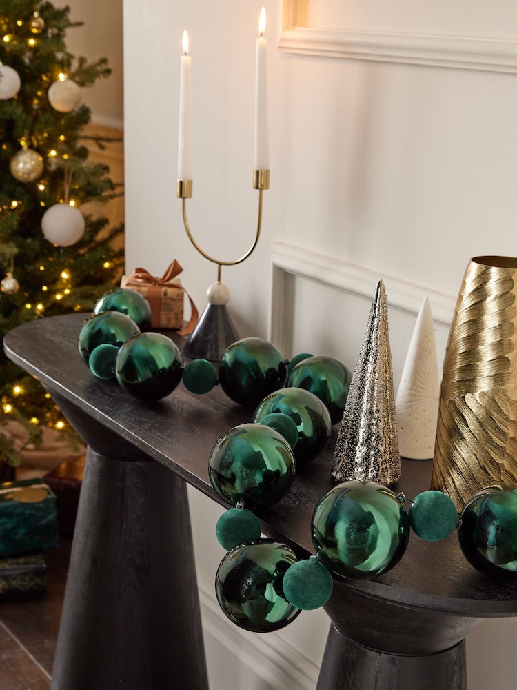 Green Bauble Christmas Garland - Image 1 of 4