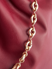 Burgundy Red Chain Detailed Shoulder Bag - Image 10 of 10