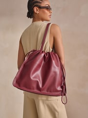 Burgundy Red Chain Detailed Shoulder Bag - Image 4 of 10