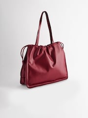 Burgundy Red Chain Detailed Shoulder Bag - Image 7 of 10