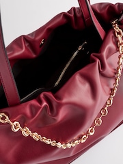 Burgundy Red Chain Detailed Shoulder Bag - Image 8 of 10