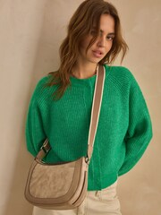 Grey Cross-Body Saddle Bag - Image 1 of 10