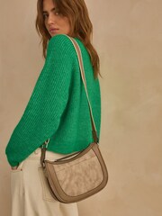 Grey Cross-Body Saddle Bag - Image 2 of 10