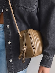 Khaki Green Quilted Camera Bag - Image 4 of 10