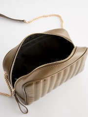 Khaki Green Quilted Camera Bag - Image 9 of 10