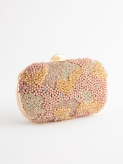Pink - Kastenförmige Clutch mit Perlenbesatz - Bild 4 von 8