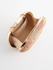 Pink - Kastenförmige Clutch mit Perlenbesatz - Bild 6 von 8