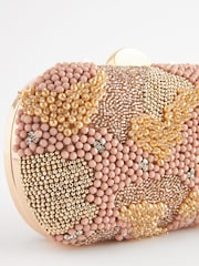 Pink - Kastenförmige Clutch mit Perlenbesatz - Bild 7 von 8